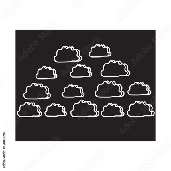 Obraz Altocumulus Clouds glyph icon 