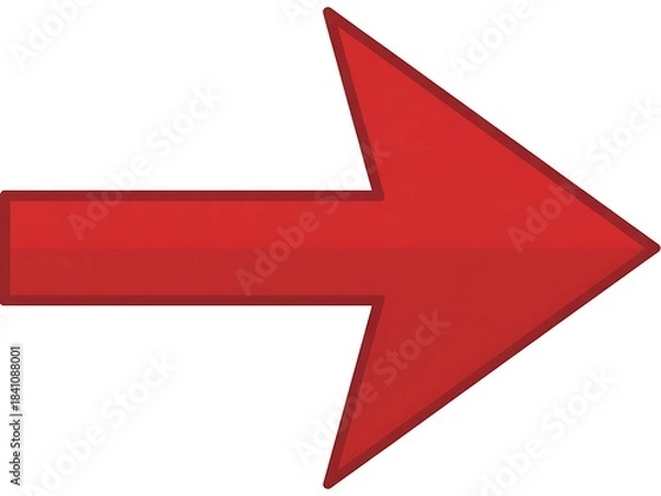 Fototapeta Red Arrow Icon Isolated on Transparent Background for Design Projects
