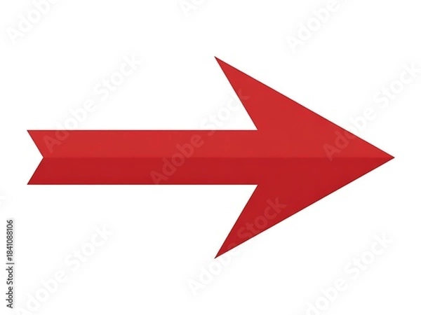 Fototapeta Red Arrow Pointing Right Isolated on Transparent Background