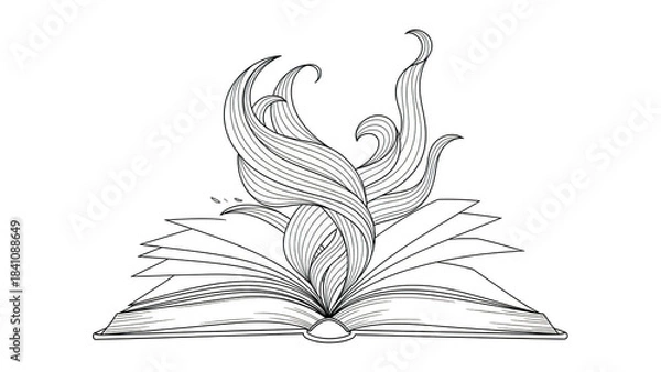 Obraz An Illustrated Tome Unleashing Ancient Secrets and Fiery Visions