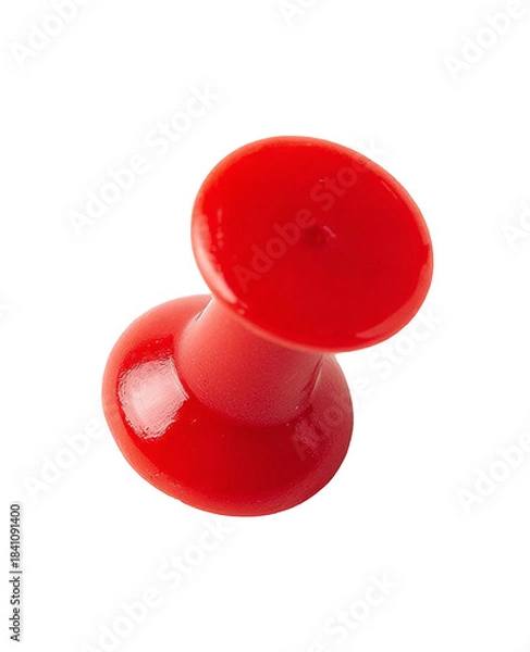 Obraz red push pin isolated on white background.