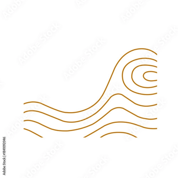 Obraz topographic pattern line art