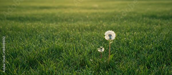 Obraz Single Dandelion in a Grassy Meadow