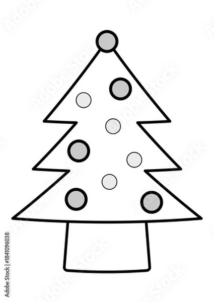 Obraz 20mmと15mmの丸シールを貼って遊べるクリスマスツリー台紙