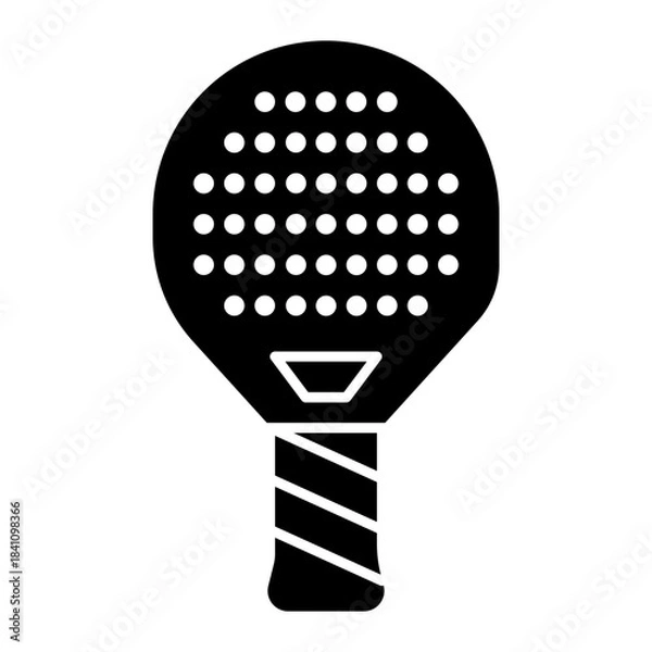 Obraz Padel racket icon solid style illustration