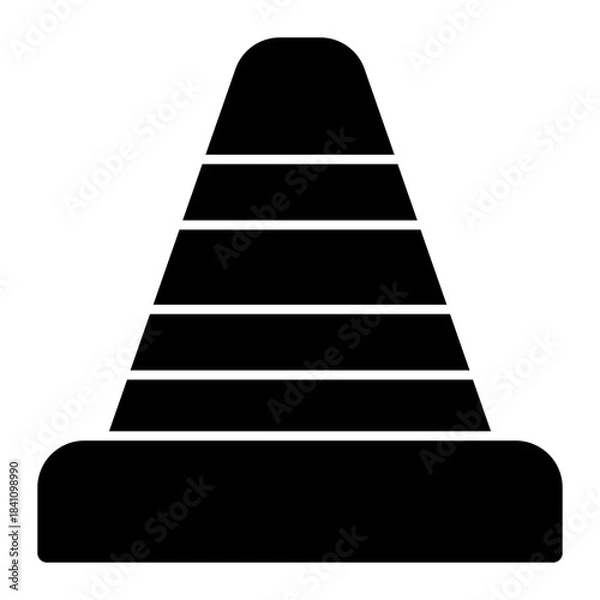 Obraz Training cone setup icon solid style illustration