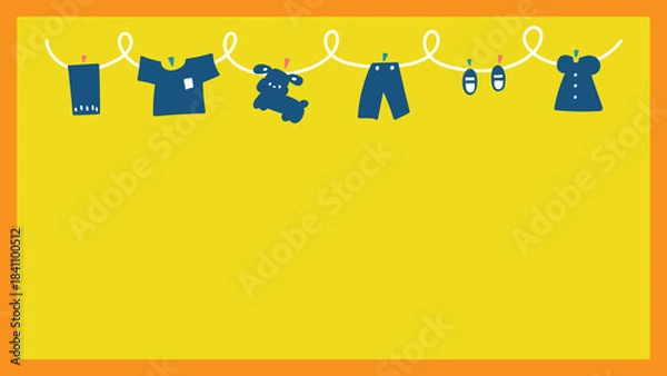 Fototapeta 動画配信用の背景78　洗濯物のある風景