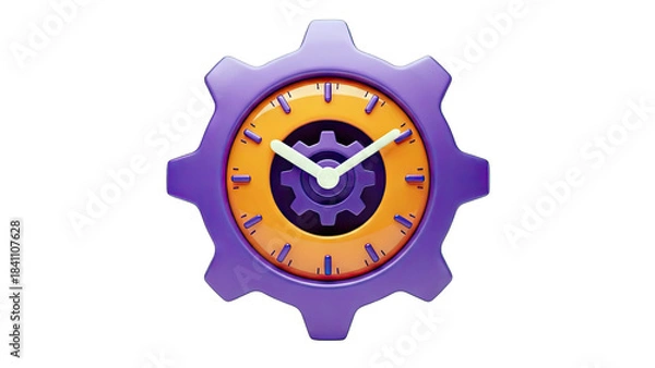 Obraz Gear Clock Showing Time Concept