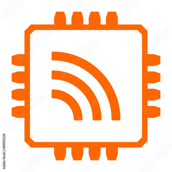 Fototapeta Chip und Wireless Symbol