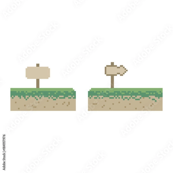 Obraz green land terrain pixel art