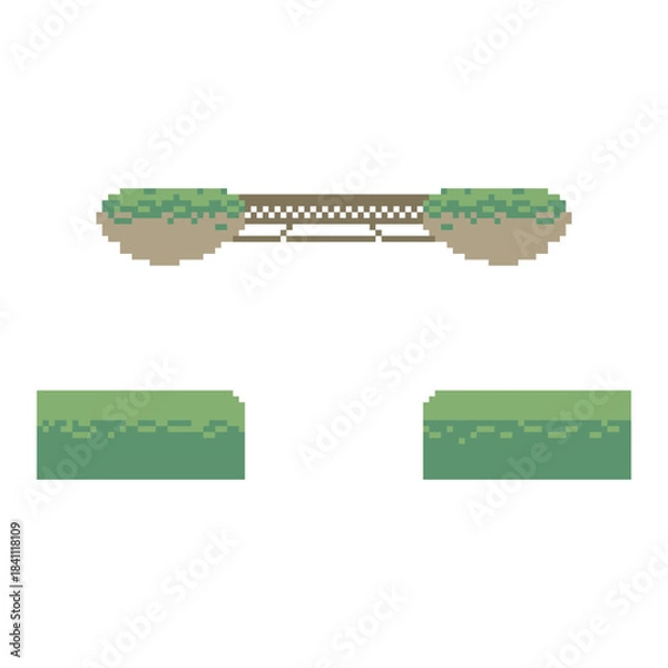 Obraz green land terrain pixel art