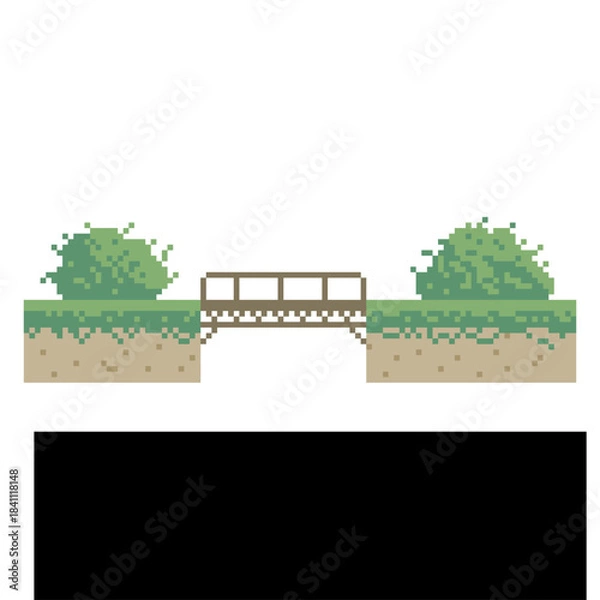 Obraz green land terrain pixel art