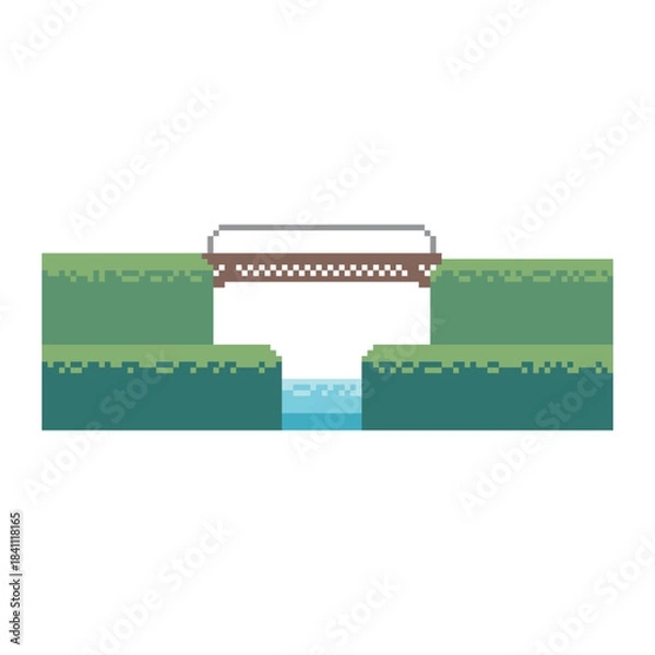 Obraz green land terrain pixel art