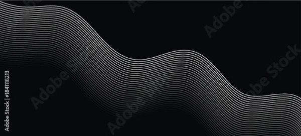 Fototapeta Abstract Business Line Pattern with Modern Waveform Stream