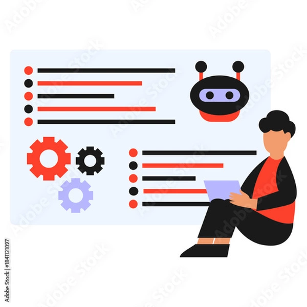 Obraz Artificial Intelligence in Business Illustration