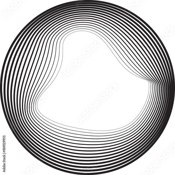 Fototapeta Circle line gradient blend to organic shape. Technology concept