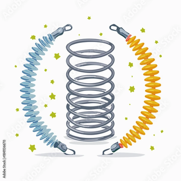 Obraz Coil spring cable icons coil spring symbol on white background vector illustration