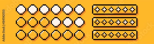 Fototapeta Two different game bars. Pixel art simple style.