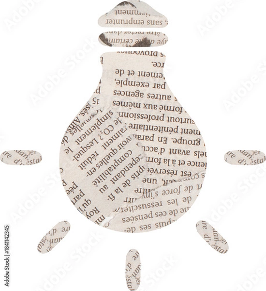 Obraz Light bilb with newspaper art collage