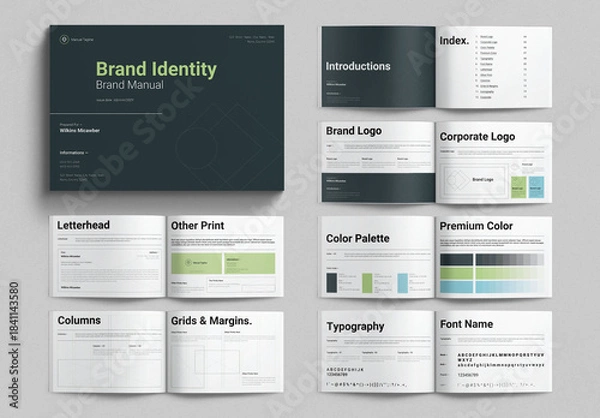 Obraz Brand Manual Template Design Layout Landscape