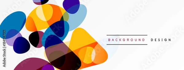 Obraz Abstract colorful overlapping circles create dynamic visual texture. Modern design element for backgrounds, presentations. Bright hues dominate composition.