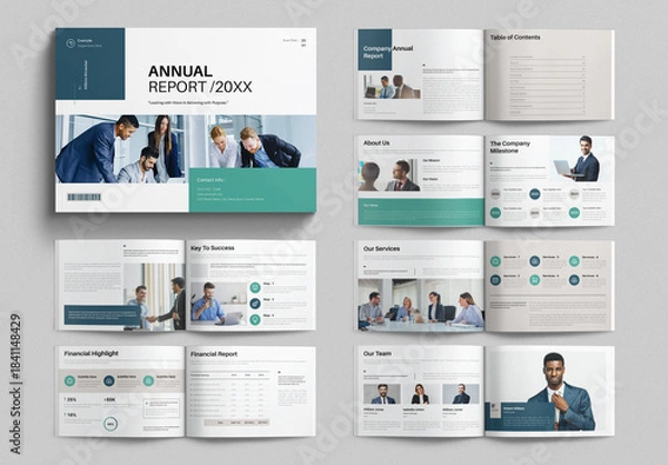 Obraz Annual Report Brochure Template Design Layout Landscape