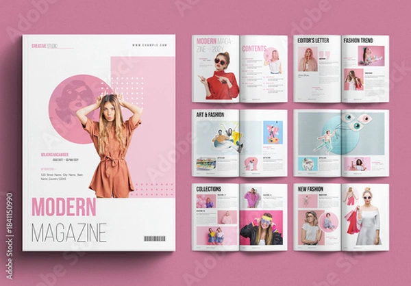 Obraz Modern Magazine Template Design Layout