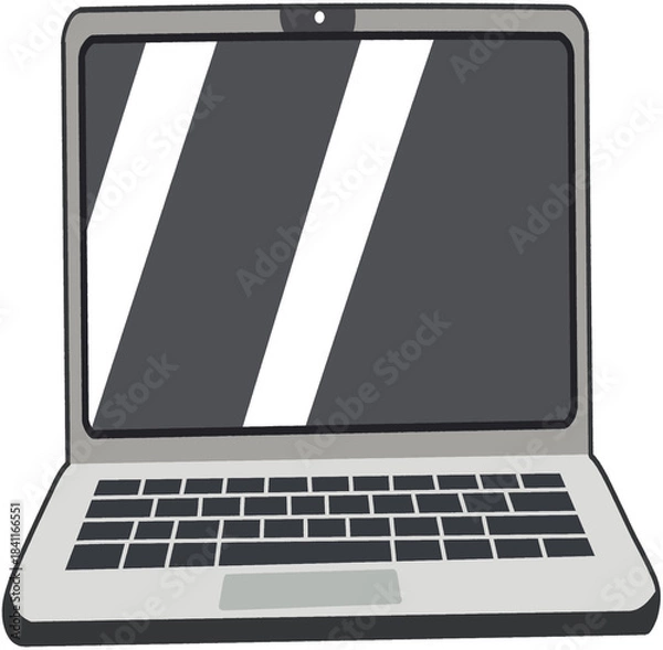 Fototapeta Illustration of Laptop Computer as Essential Digital Tool for Education, Communication, and Creativity