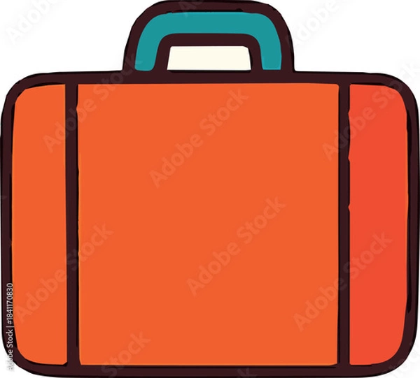 Fototapeta Vector illustration of a suitcase in a clean, stylized design, perfect for travel themes, vacation graphics, luggage icons, tourism materials, packing guides, stickers, planners and modern digital pro
