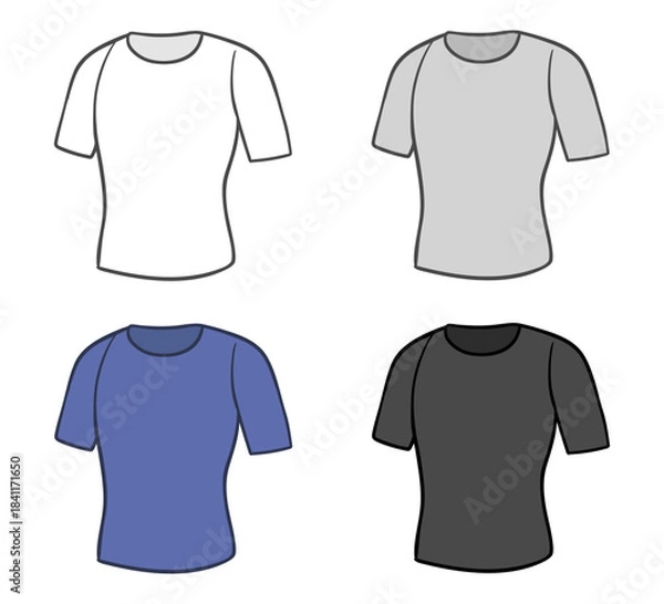 Obraz 吸汗速乾ベースレイヤーTシャツ、メンズ用