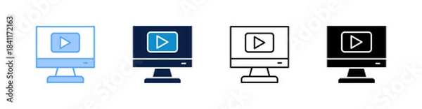 Obraz Video Multiple Style Icon Set Collection 