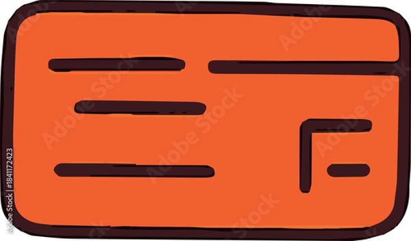 Fototapeta Colorful stylized vector ticket illustration with decorative details, perfect for travel themes, events, festivals, invitations, posters, planners, digital designs and print projects.