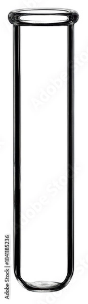 Fototapeta empty glass test tube isolated on transparent background