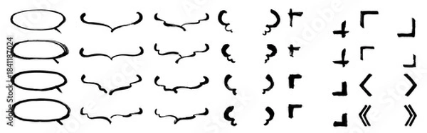 Obraz 筆で書いた吹き出しや括弧のセット