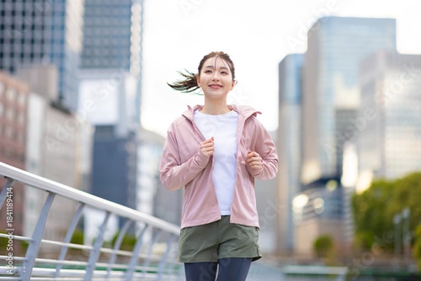 Obraz ジョギングをする女性