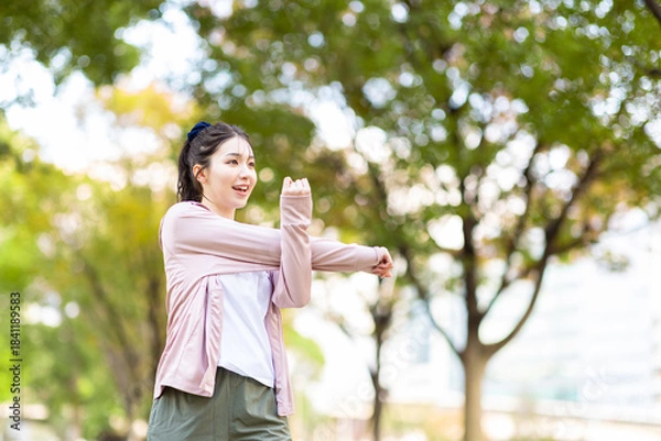 Obraz 準備運動をする女性