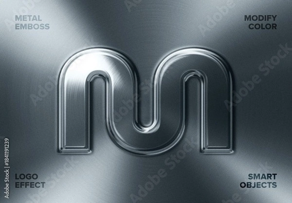 Obraz Metal Emboss Logo Effect Mockup