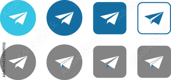 Obraz Telegram app icon variations in different colors and shapes