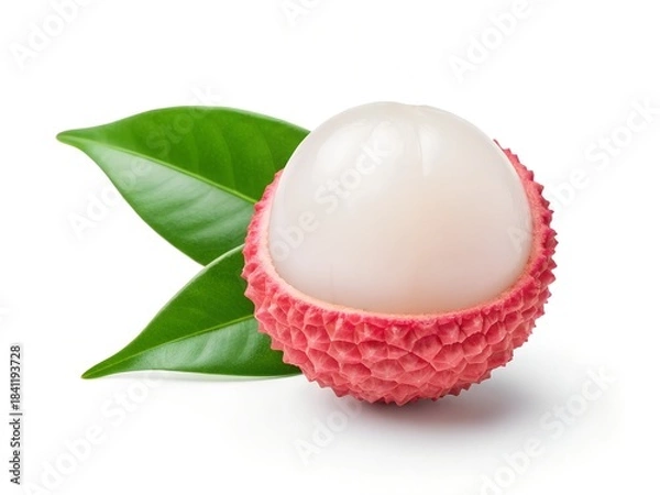 Fototapeta Lychee with Exposed Translucent Flesh