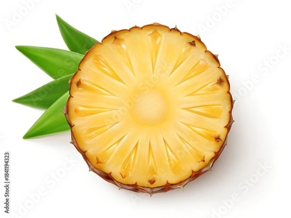 Fototapeta Pineapple Slice with Leaf Arrangement