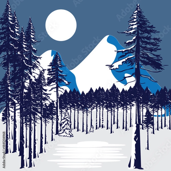 Obraz winter forest landscape