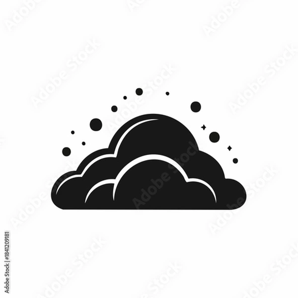 Obraz Dust black icon. Clipart image isolated on white background