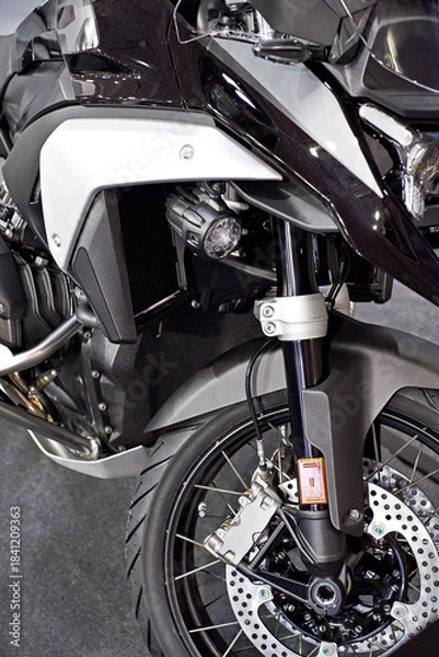 Fototapeta Modern black motorcycle