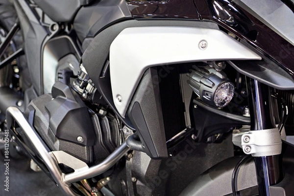 Fototapeta Modern black motorcycle