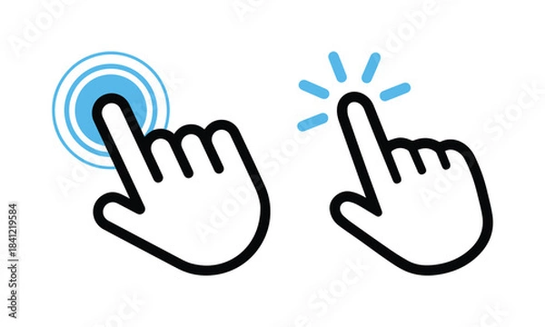 Fototapeta Mauszeiger Hand hier klicken vector icon. vector illustration eps file. 