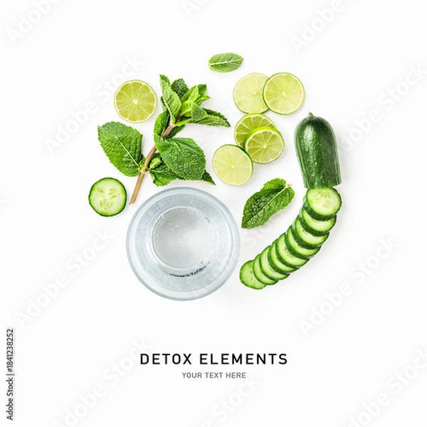 Obraz Detox ingredients isolated on white background