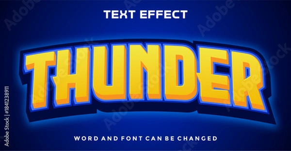 Fototapeta Thunder editable text effect