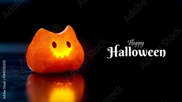 Obraz burning candle on black background