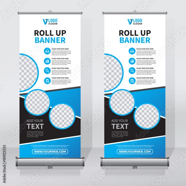 Fototapeta Roll up banner design print template
