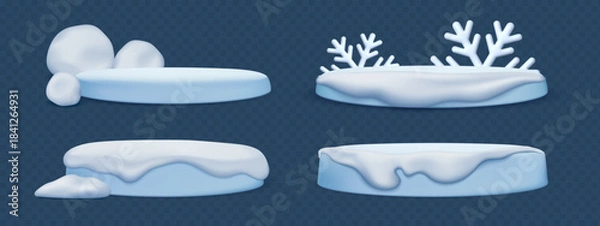 Obraz Winter snow podium set